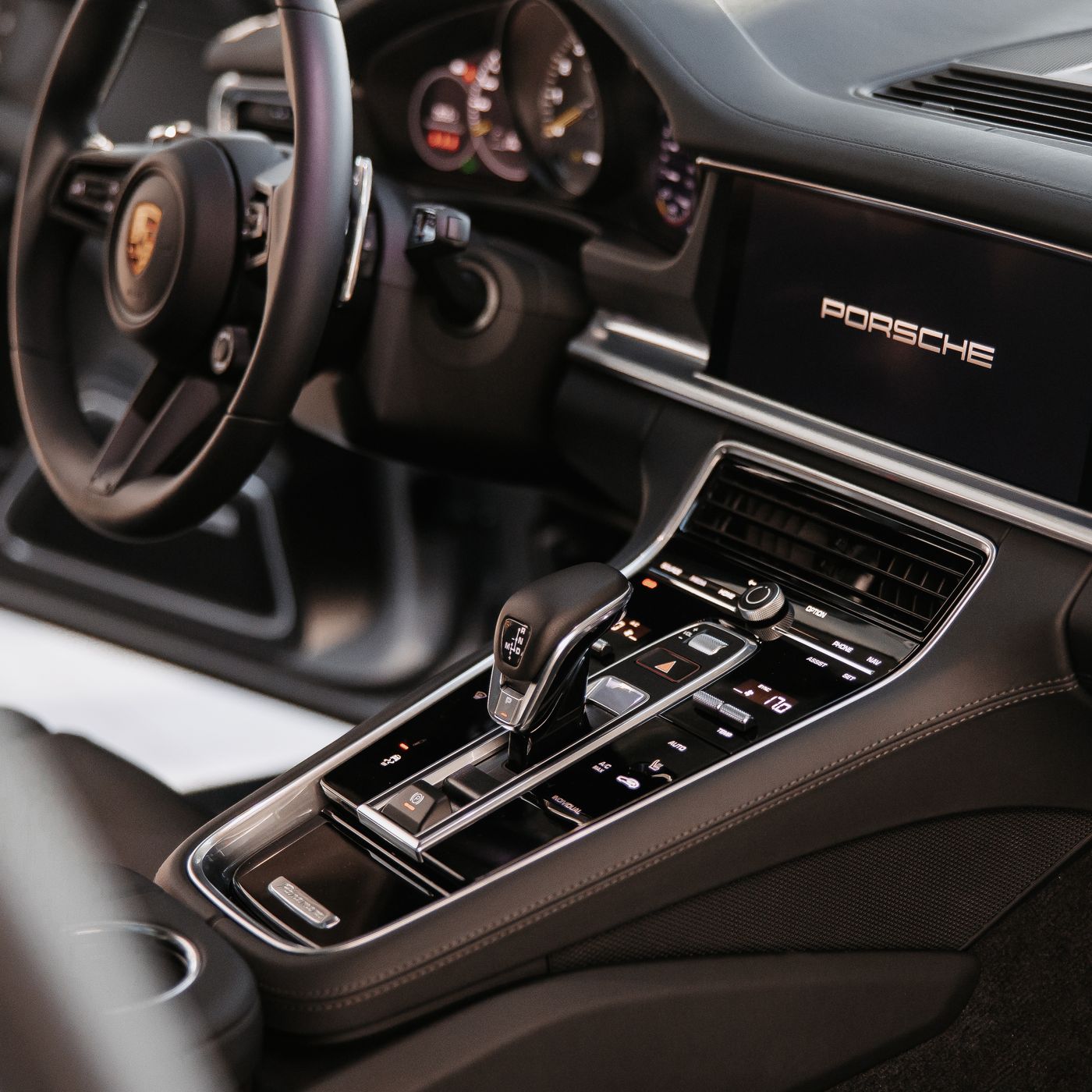 Interieur-Detail eines Porsche Panamera